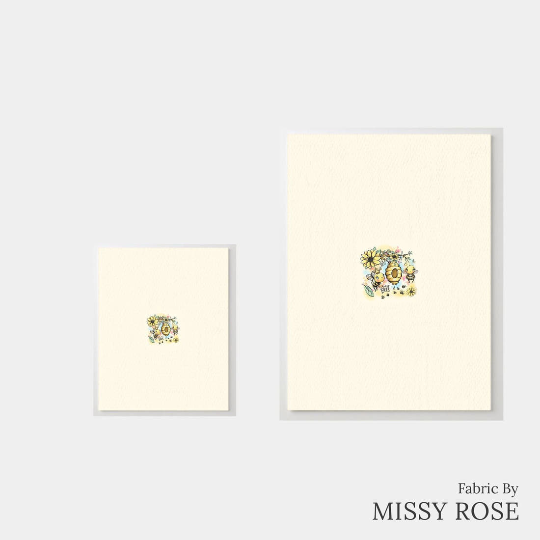 Design 573 Yellow Bee Panel – universal and adult panel sizes side by side | Fabric by Missy Rose