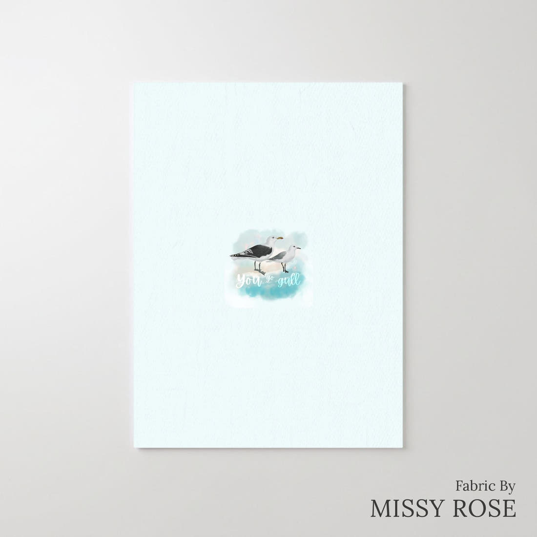 Design 575 Seagull Panel – printed fabric panel with centred picture, custom printed to order | Fabric by Missy Rose