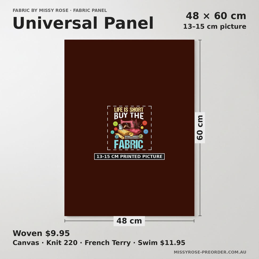 Design 578 Funny Sewing Panel universal panel sizing – 13–15 cm printed picture on 48 × 60 cm fabric | Fabric by Missy Rose