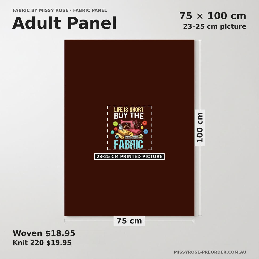Design 578 Funny Sewing Panel adult panel sizing – 23–25 cm printed picture on 75 × 100 cm fabric | Fabric by Missy Rose