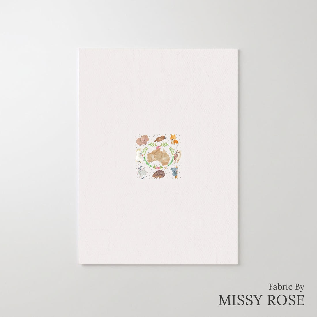 Design 579 Cute Australian Animals Panel – printed fabric panel with centred picture, custom printed to order | Fabric by Missy Rose
