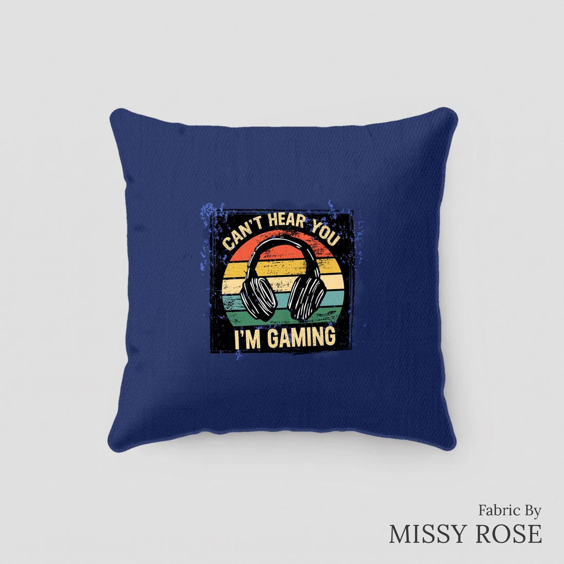 Design 58 Gaming Panel sewn into a cushion – see how the panel looks made up | Fabric by Missy Rose