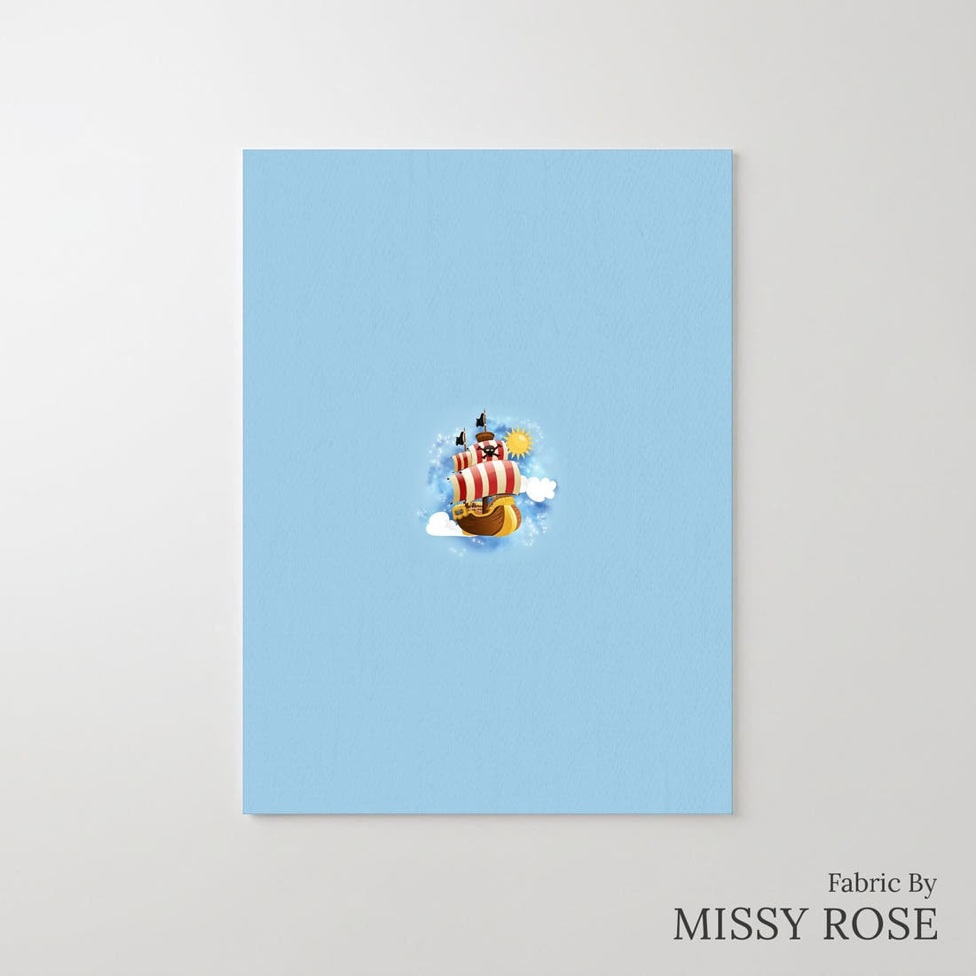 Design 582 Air Pirate Panel – printed fabric panel with centred picture, custom printed to order | Fabric by Missy Rose