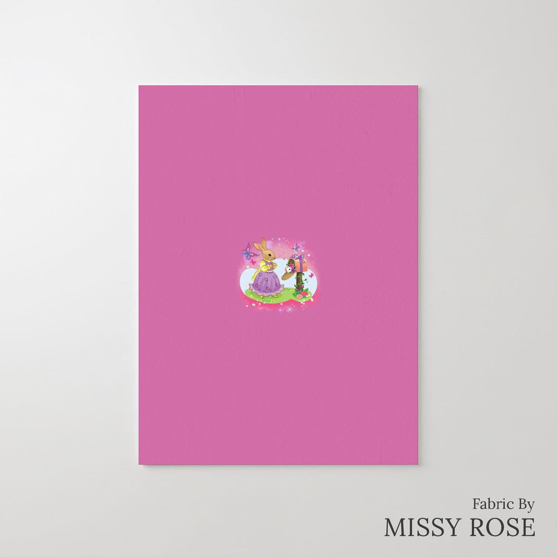 Design 584 Bunny Panel – printed fabric panel with centred picture, custom printed to order | Fabric by Missy Rose