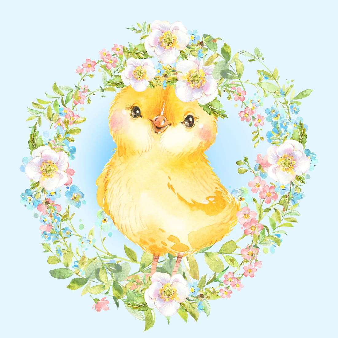 Design 585 Cute Chicken Panel – full artwork close-up of the printed picture | Fabric by Missy Rose