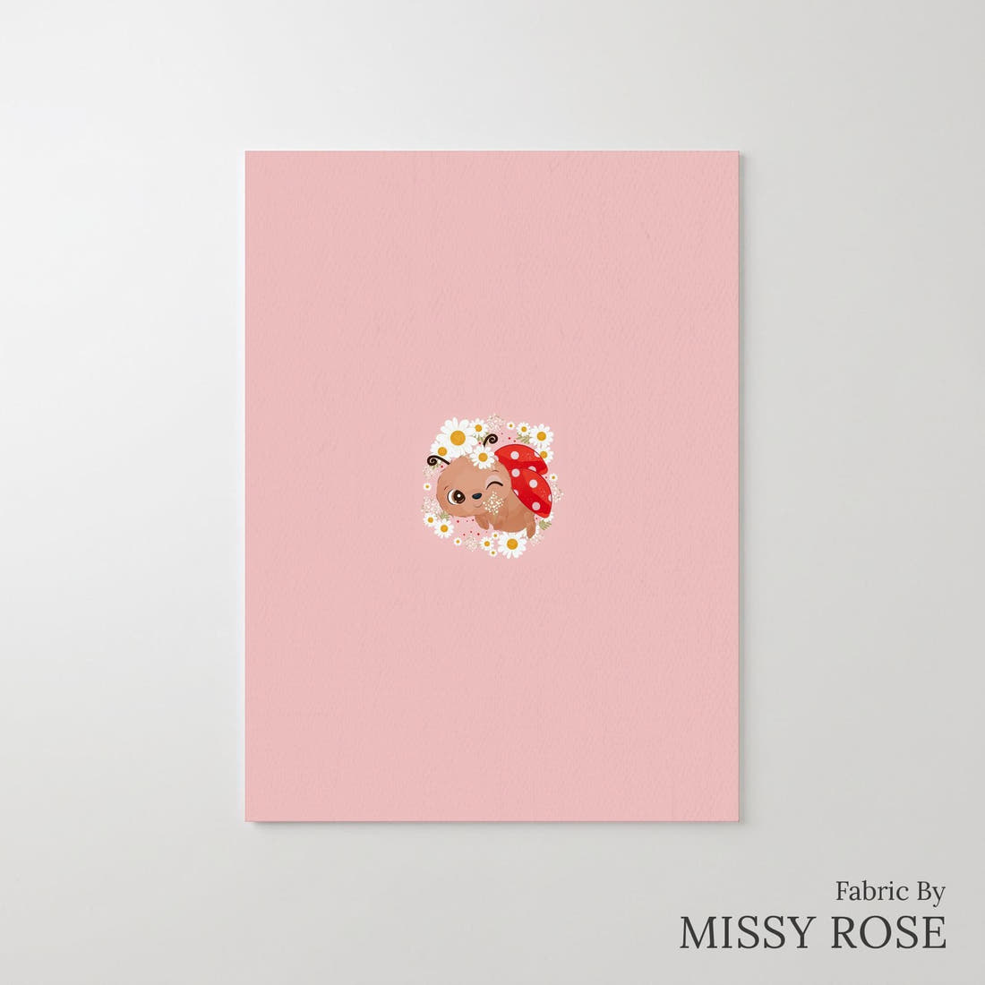 Design 586 Floral Lady Bug Panel – printed fabric panel with centred picture, custom printed to order | Fabric by Missy Rose