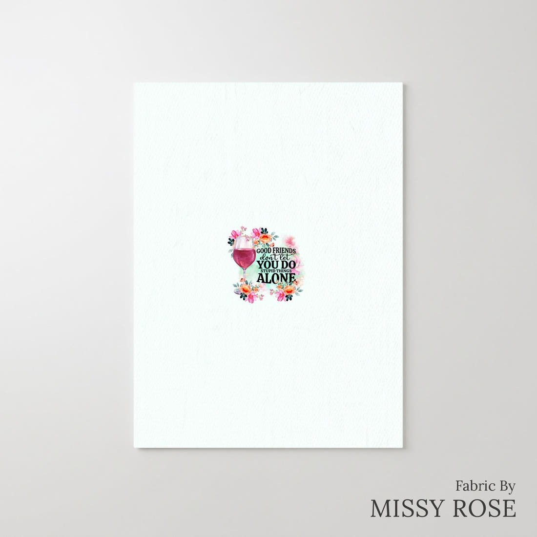 Design 59 Good Friend Panel – printed fabric panel with centred picture, custom printed to order | Fabric by Missy Rose