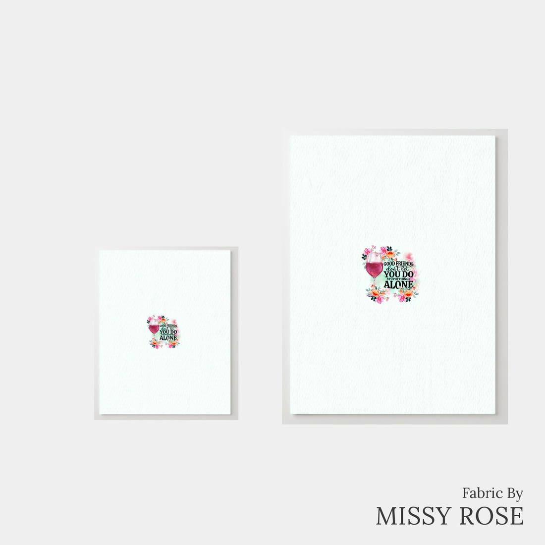 Design 59 Good Friend Panel – universal and adult panel sizes side by side | Fabric by Missy Rose