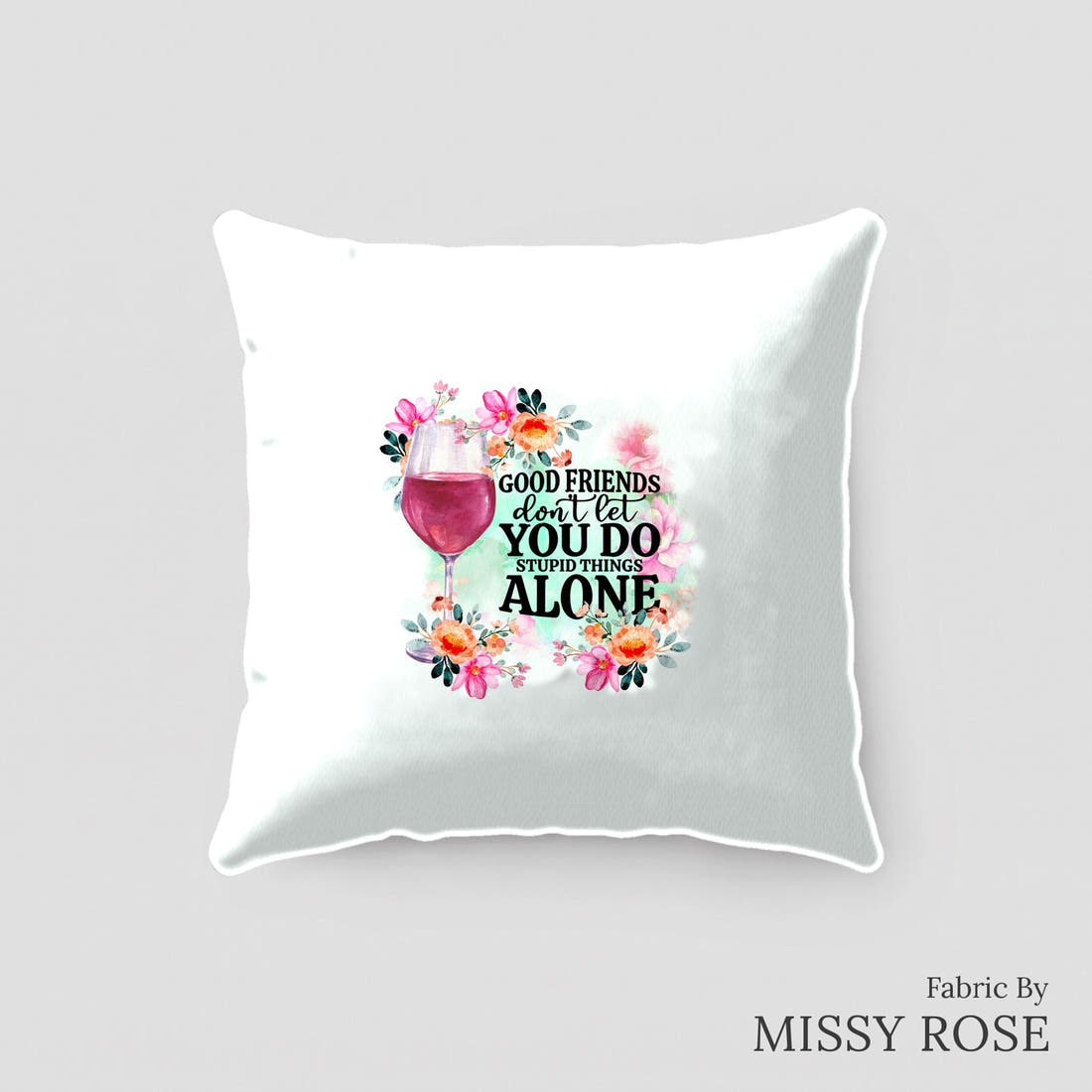 Design 59 Good Friend Panel sewn into a cushion – see how the panel looks made up | Fabric by Missy Rose