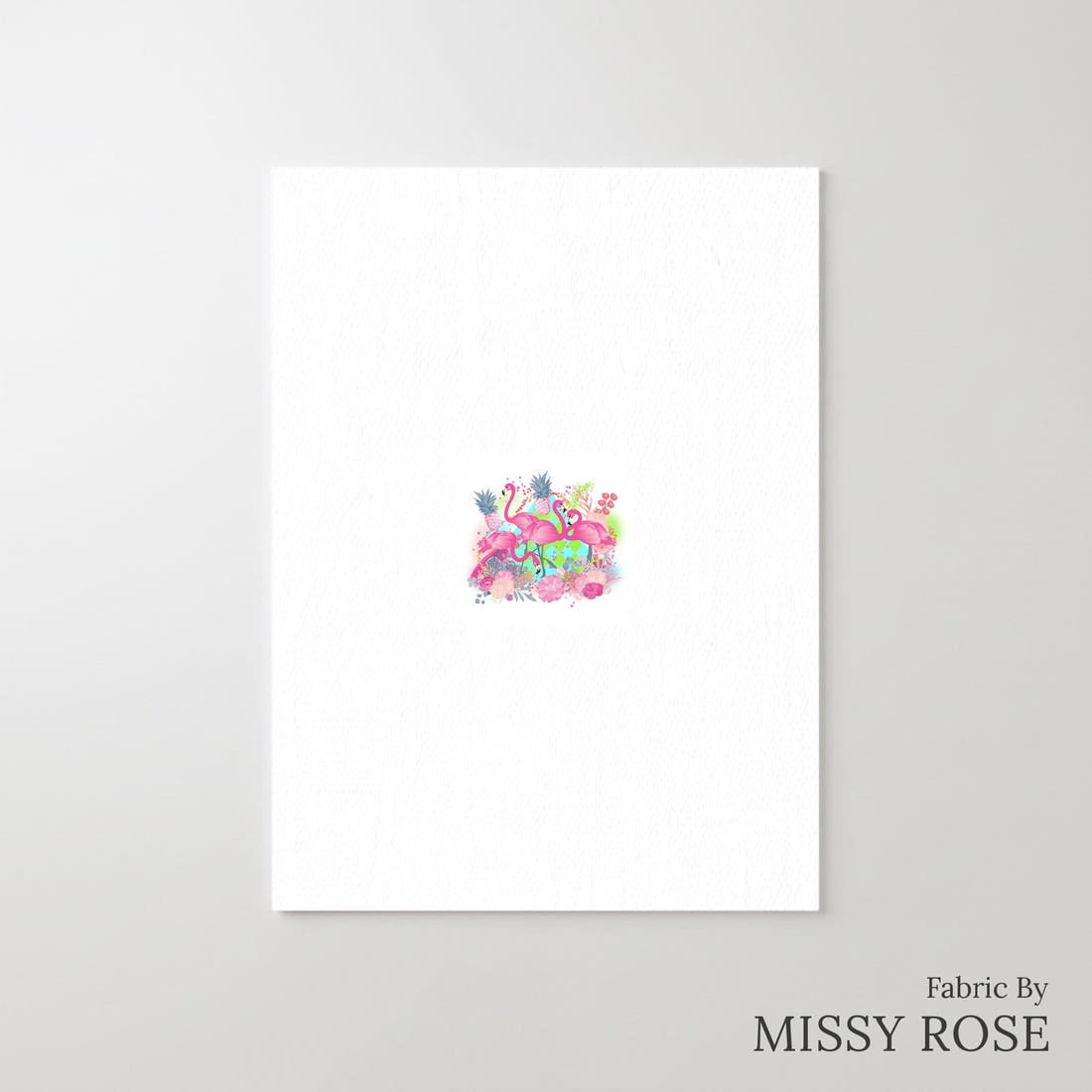 Design 592 Flamingo Panel – printed fabric panel with centred picture, custom printed to order | Fabric by Missy Rose