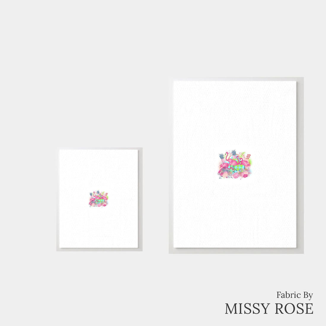 Design 592 Flamingo Panel – universal and adult panel sizes side by side | Fabric by Missy Rose
