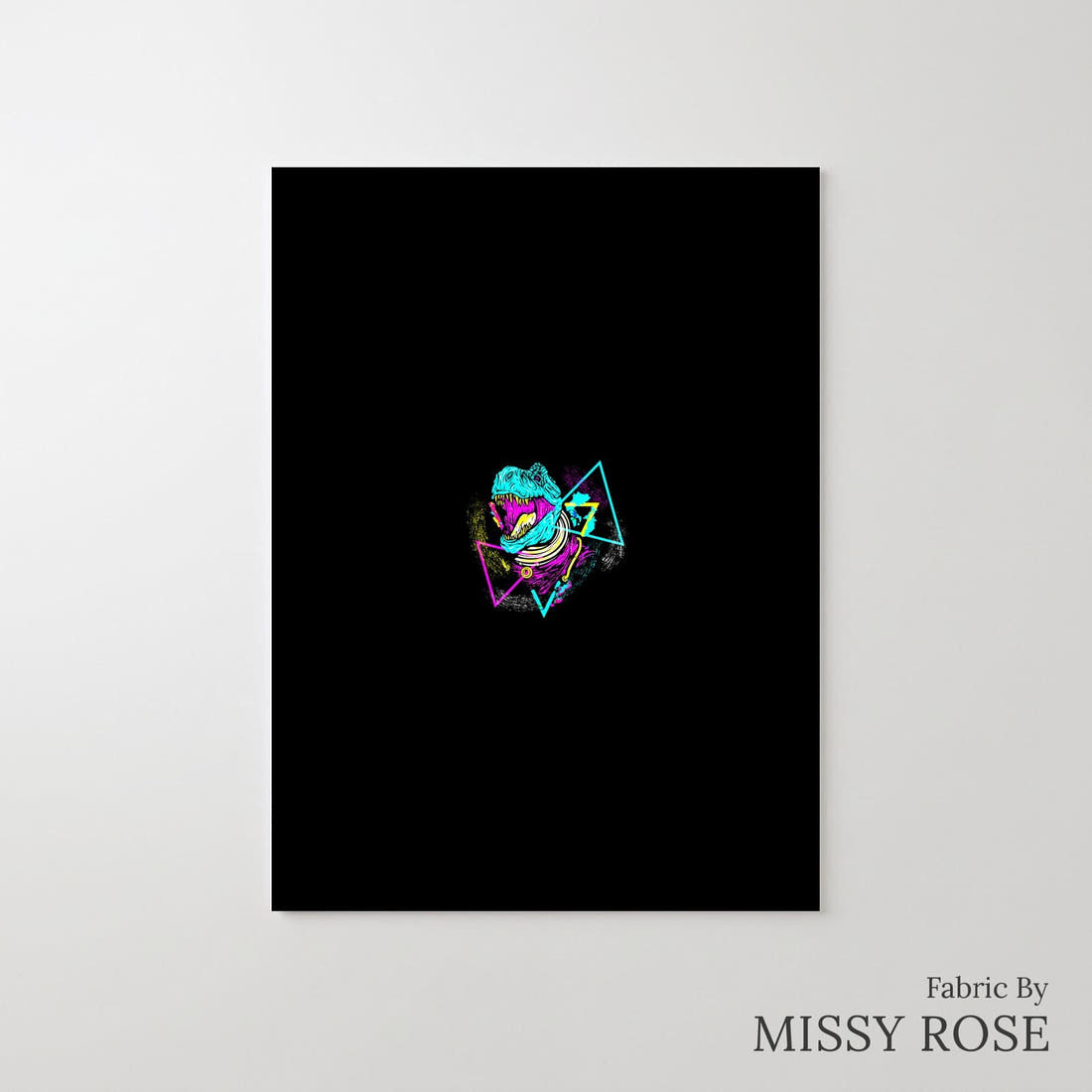 Design 593 Geometric Dinosaur Panel – printed fabric panel with centred picture, custom printed to order | Fabric by Missy Rose