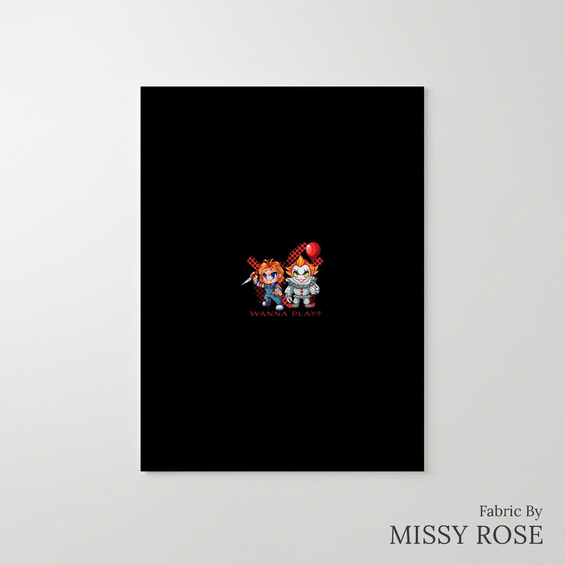 Design 595 Chucky Panel – printed fabric panel with centred picture, custom printed to order | Fabric by Missy Rose