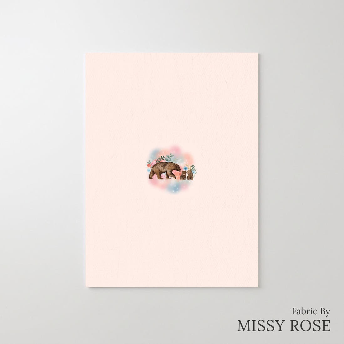 Design 598 Sweet Bear Panel – printed fabric panel with centred picture, custom printed to order | Fabric by Missy Rose