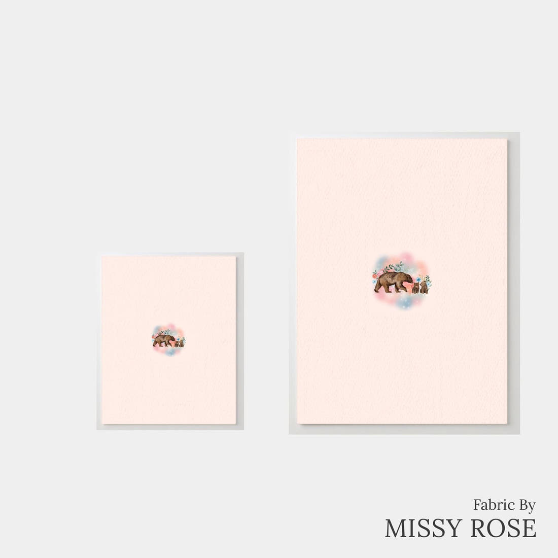 Design 598 Sweet Bear Panel – universal and adult panel sizes side by side | Fabric by Missy Rose
