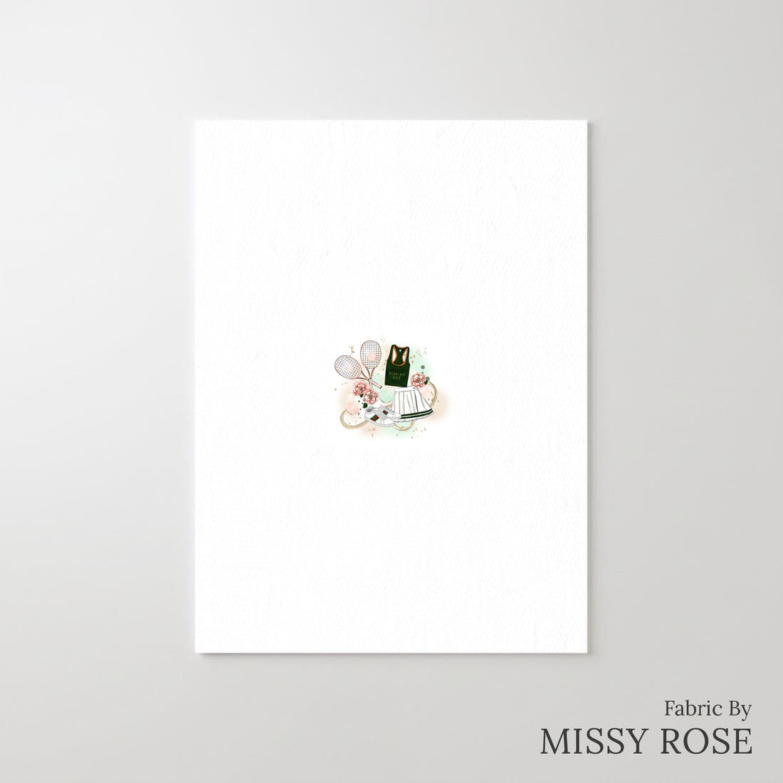 Design 599 Tennis Panel – printed fabric panel with centred picture, custom printed to order | Fabric by Missy Rose