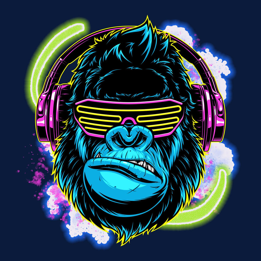 Design 60 Gorilla Panel – full artwork close-up of the printed picture | Fabric by Missy Rose