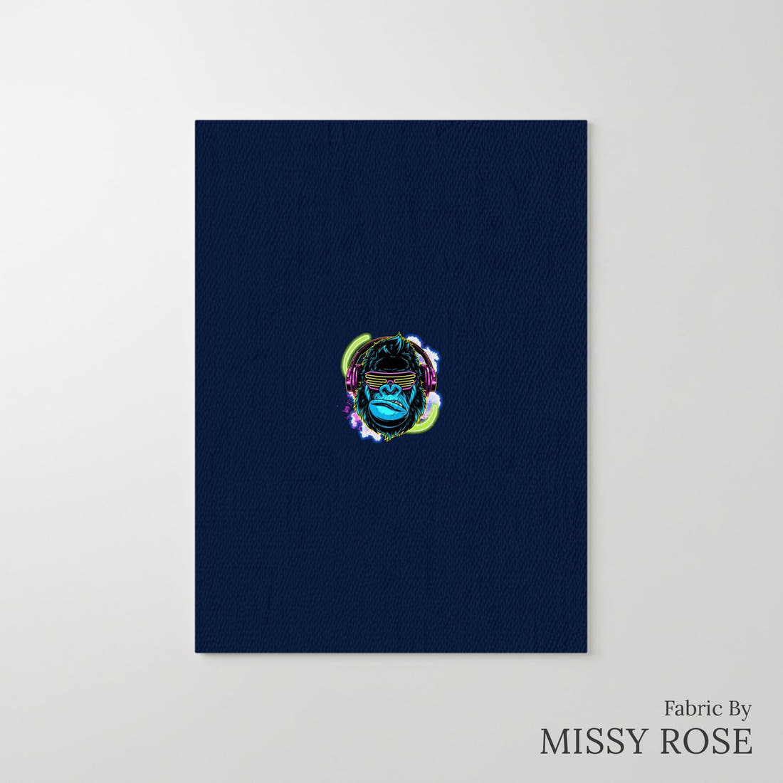 Design 60 Gorilla Panel – printed fabric panel with centred picture, custom printed to order | Fabric by Missy Rose