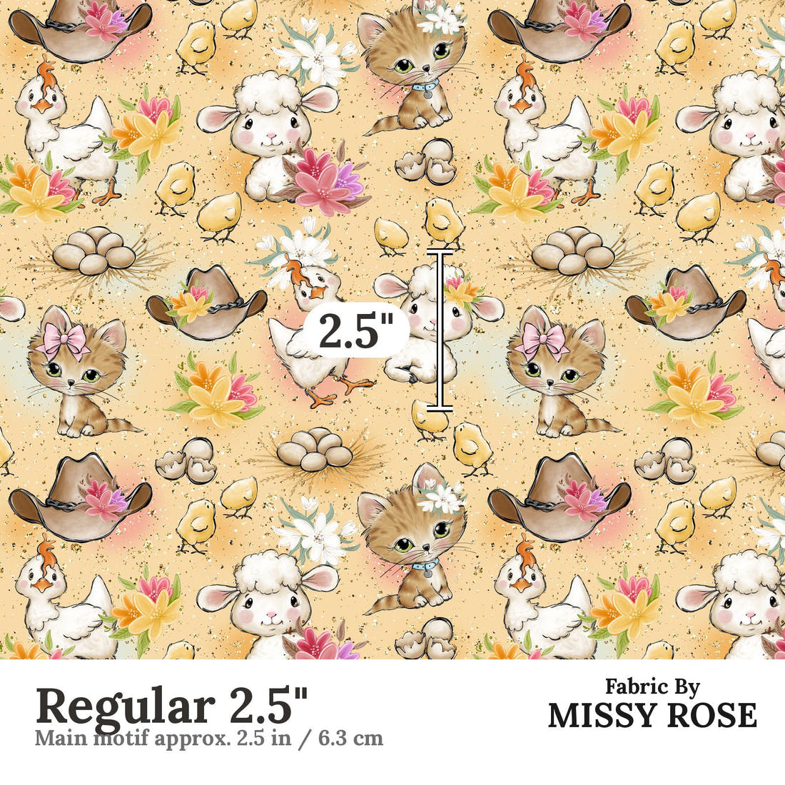 Design 600 Farm Girl Fabric Regular 2.5" - print scale | Fabric by Missy Rose