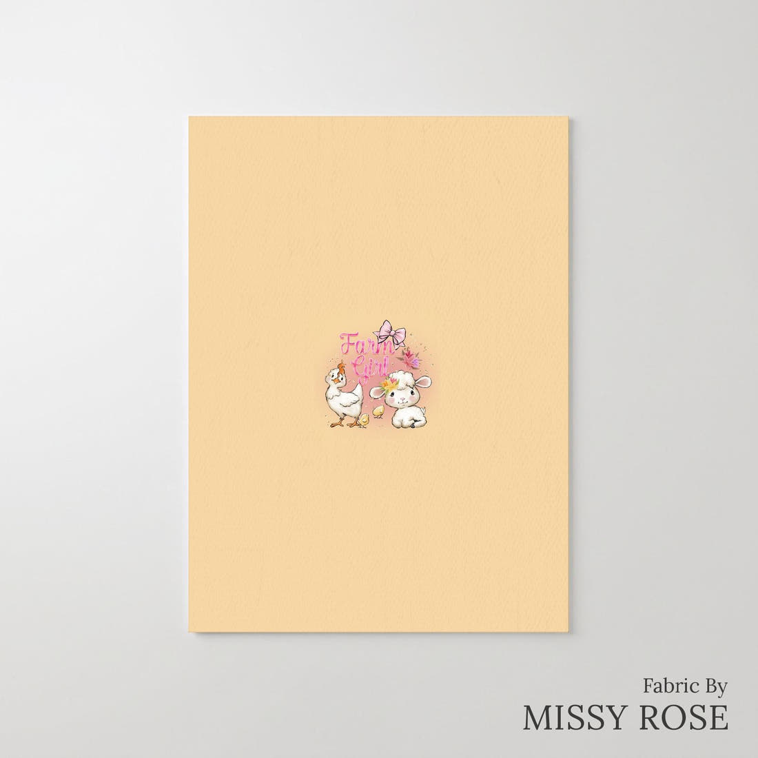 Design 600 Farm Girl Panel – printed fabric panel with centred picture, custom printed to order | Fabric by Missy Rose