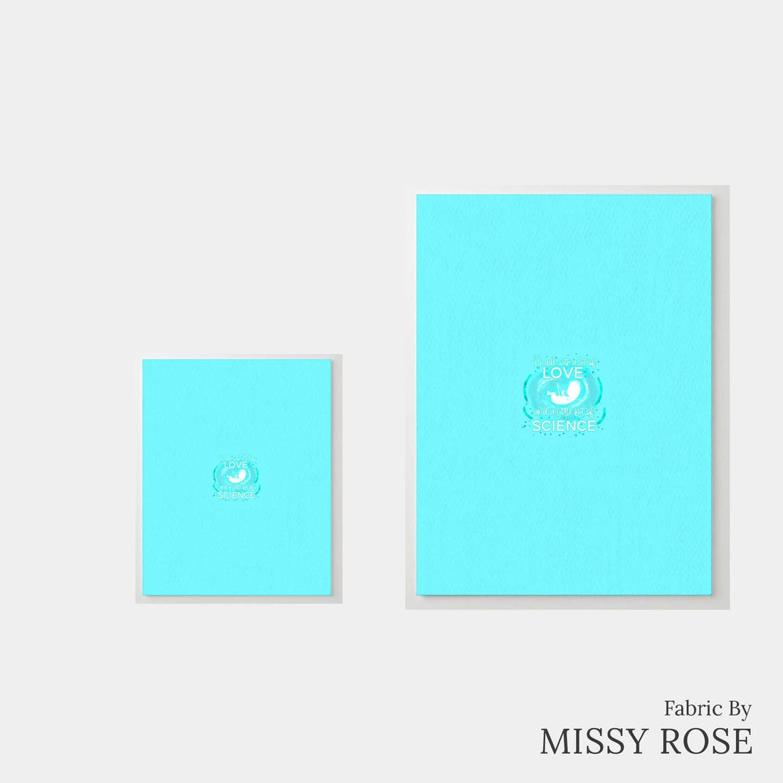 Design 601 Teal IVF Panel – universal and adult panel sizes side by side | Fabric by Missy Rose