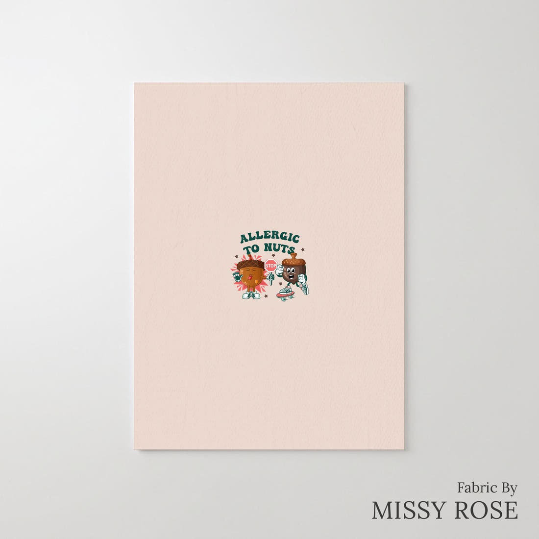 Design 602 Nuts Panel – printed fabric panel with centred picture, custom printed to order | Fabric by Missy Rose