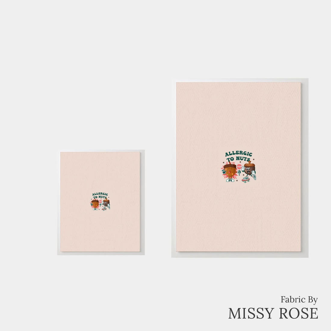 Design 602 Nuts Panel – universal and adult panel sizes side by side | Fabric by Missy Rose
