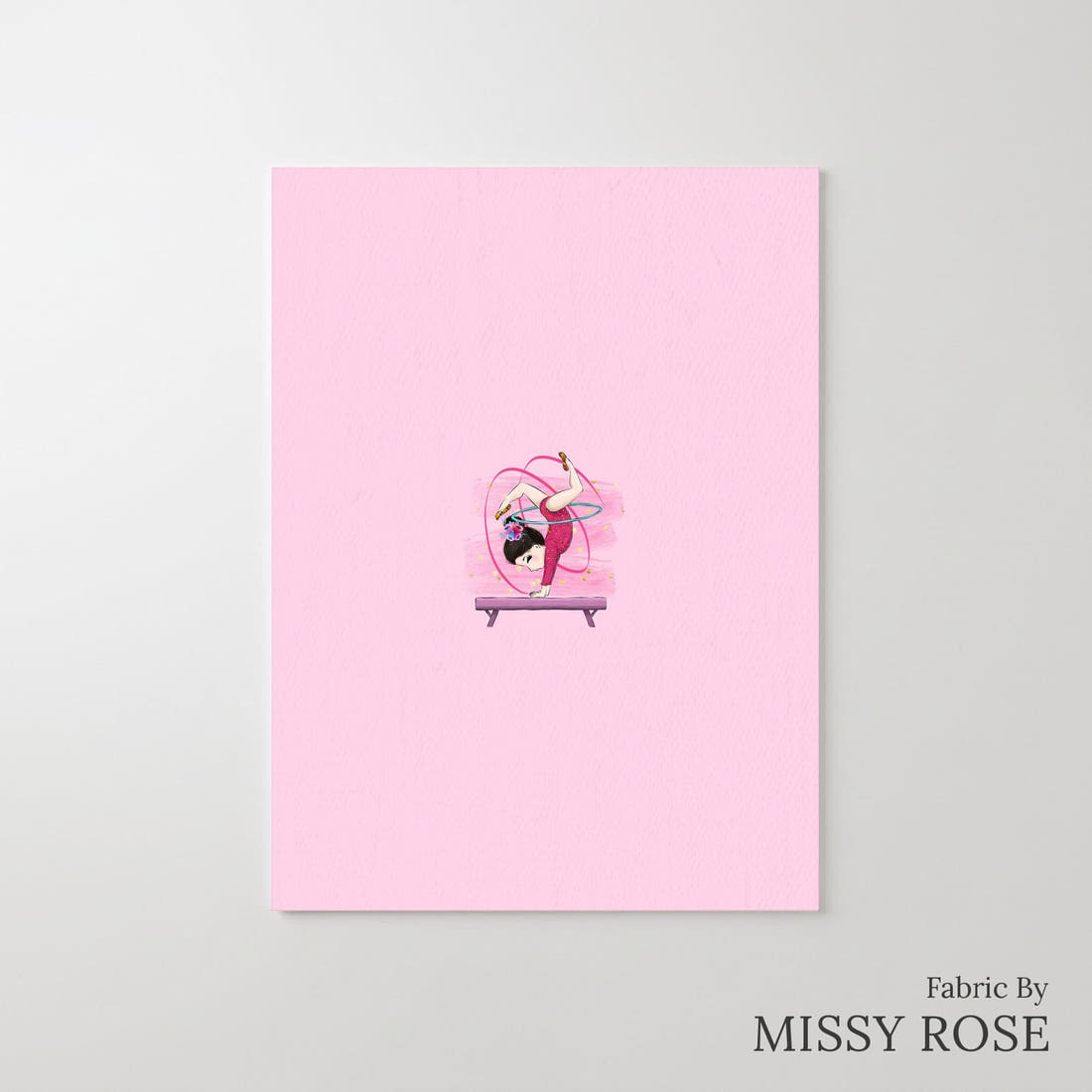 Design 603 Gymnastics Panel – printed fabric panel with centred picture, custom printed to order | Fabric by Missy Rose