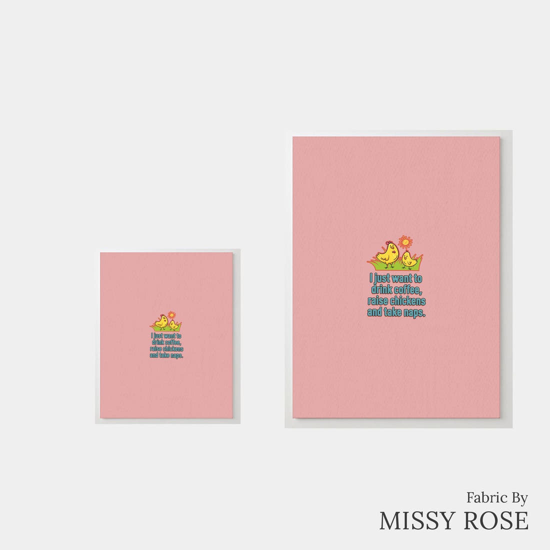 Design 606 Raise Chicken Panel – universal and adult panel sizes side by side | Fabric by Missy Rose