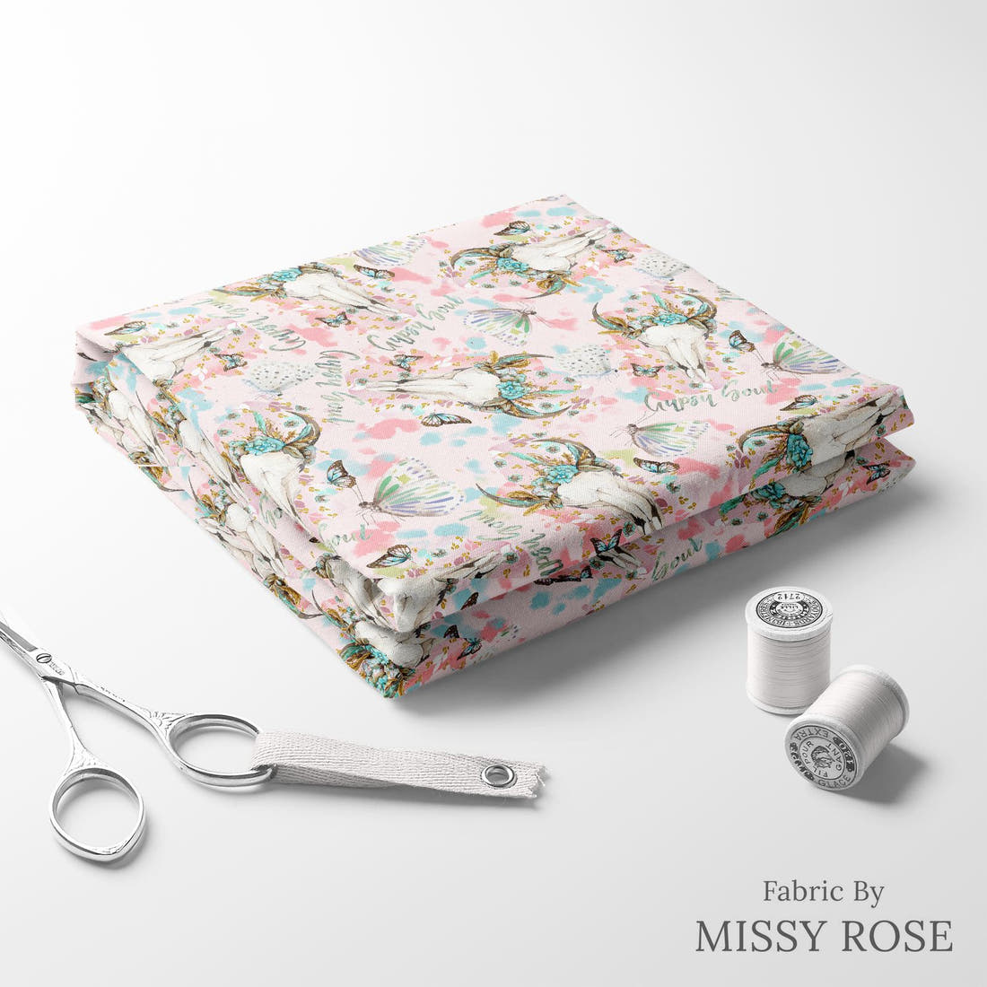 Design 608 Gypsy Soul Fabric folded fabric stack with matching thread – pre-order fabric Australia | Fabric by Missy Rose
