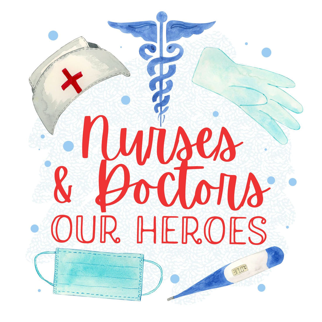 Design 611 Nurses and Doctors Panel – full artwork close-up of the printed picture | Fabric by Missy Rose