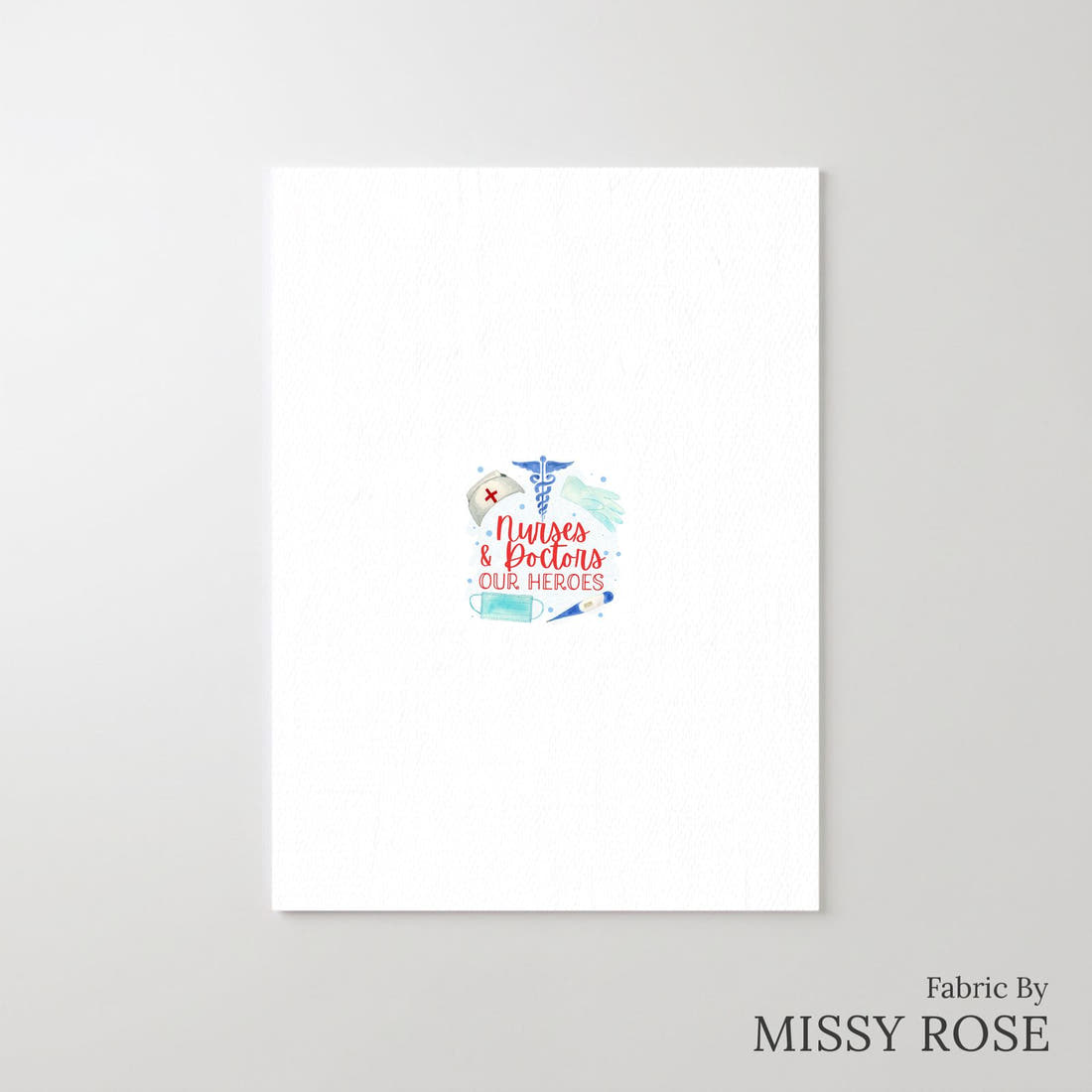 Design 611 Nurses and Doctors Panel – printed fabric panel with centred picture, custom printed to order | Fabric by Missy Rose