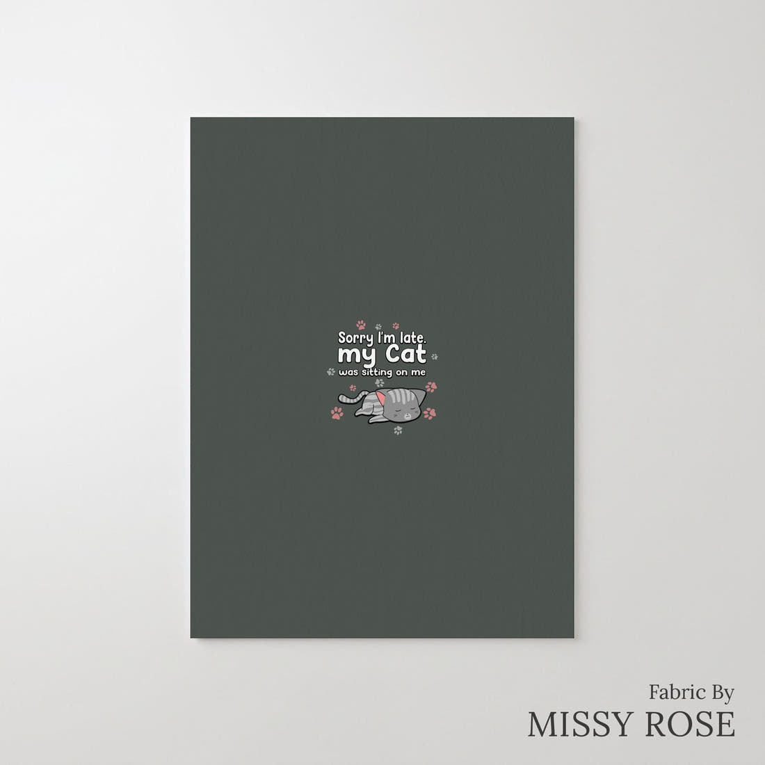 Design 612 Cat Panel – printed fabric panel with centred picture, custom printed to order | Fabric by Missy Rose