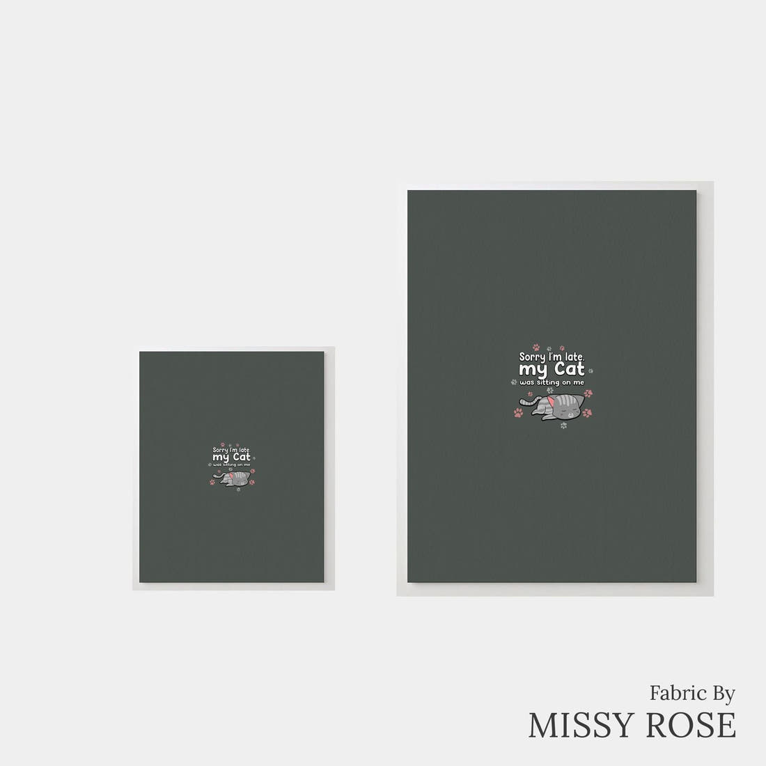 Design 612 Cat Panel – universal and adult panel sizes side by side | Fabric by Missy Rose