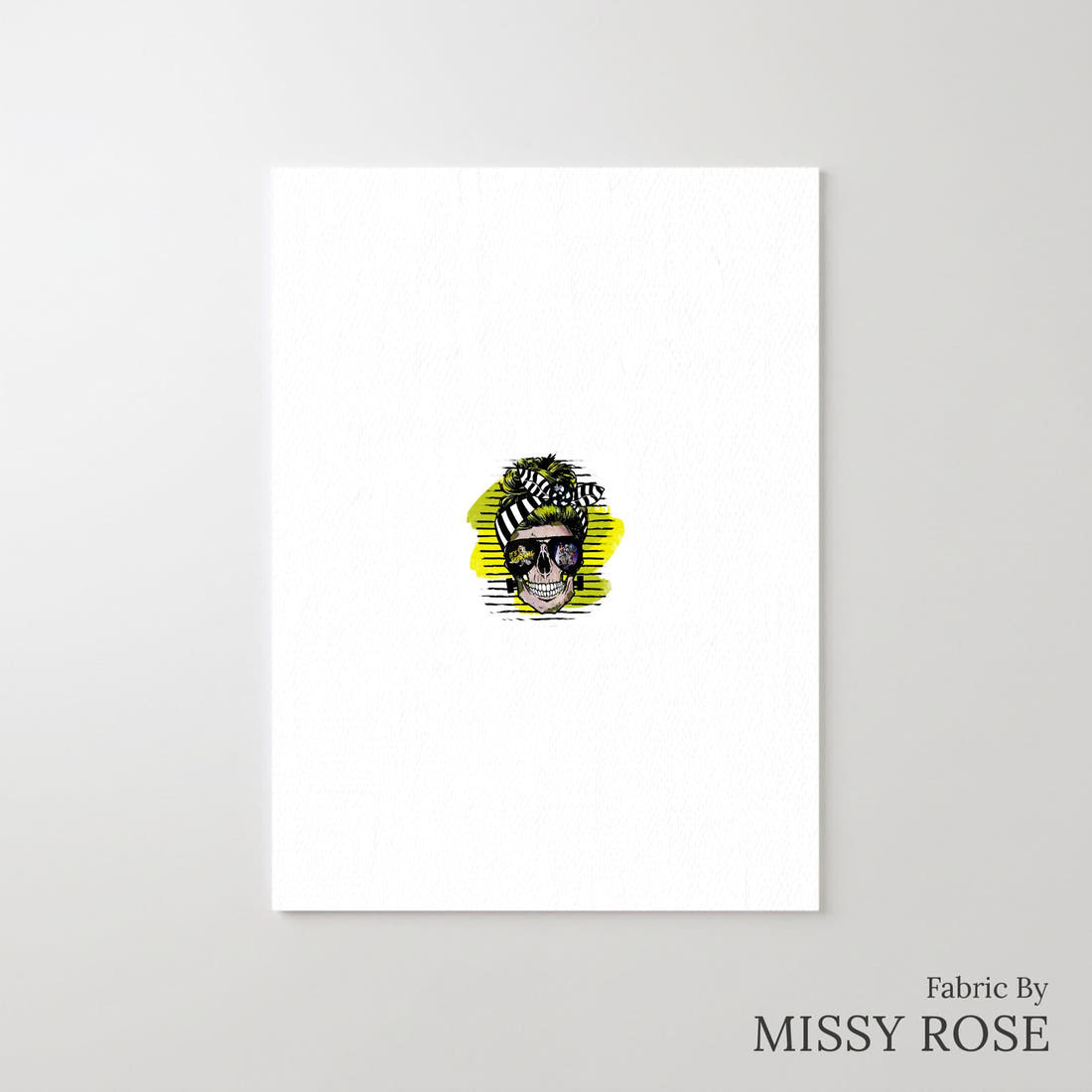 Design 613 Striped Skull Panel – printed fabric panel with centred picture, custom printed to order | Fabric by Missy Rose