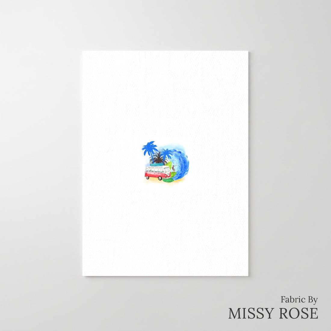 Design 617 Beach Panel – printed fabric panel with centred picture, custom printed to order | Fabric by Missy Rose