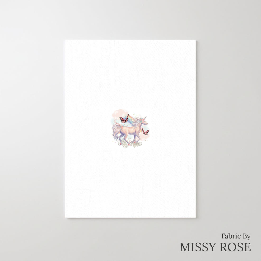 Design 618 Beautiful Unicorn Panel – printed fabric panel with centred picture, custom printed to order | Fabric by Missy Rose