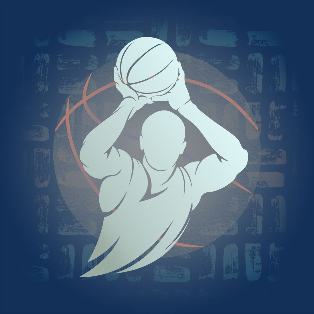 Design 619 Basketball Panel – full artwork close-up of the printed picture | Fabric by Missy Rose