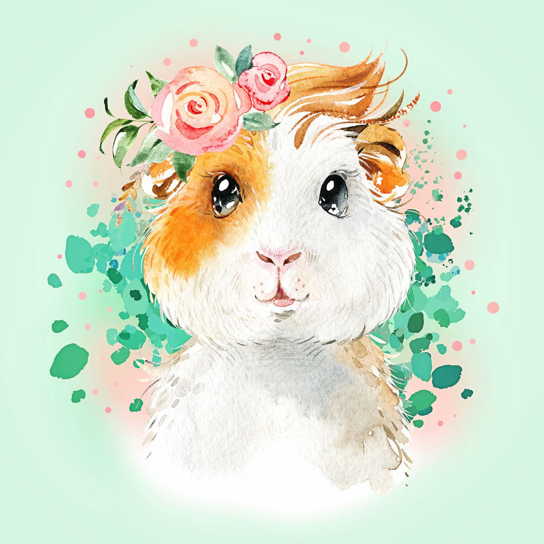 Design 62 Guinea Pig Panel – full artwork close-up of the printed picture | Fabric by Missy Rose