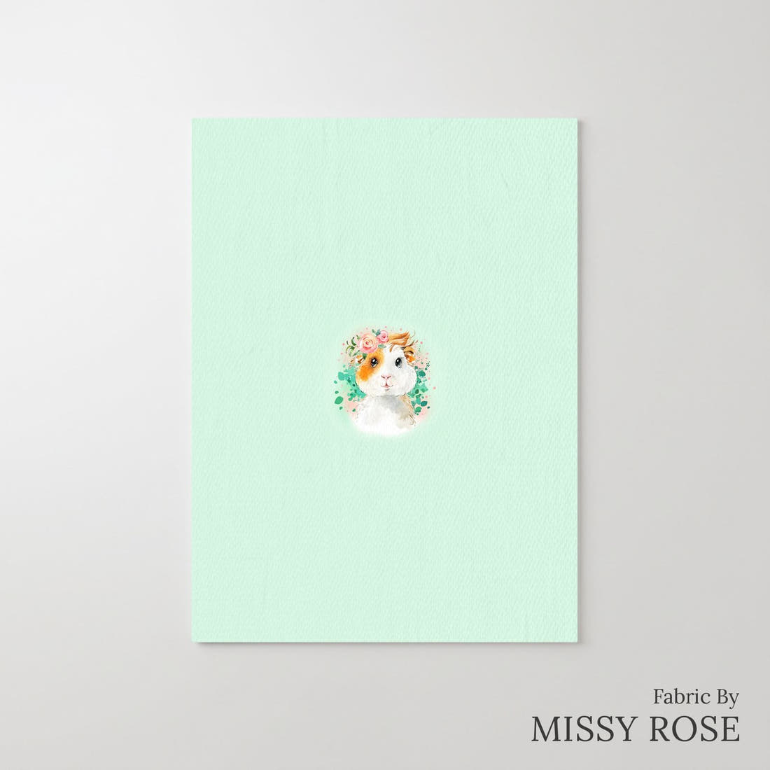 Design 62 Guinea Pig Panel – printed fabric panel with centred picture, custom printed to order | Fabric by Missy Rose