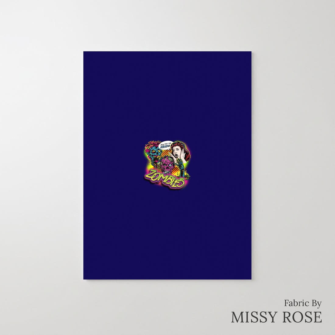 Design 620 Comic Zombie Panel – printed fabric panel with centred picture, custom printed to order | Fabric by Missy Rose