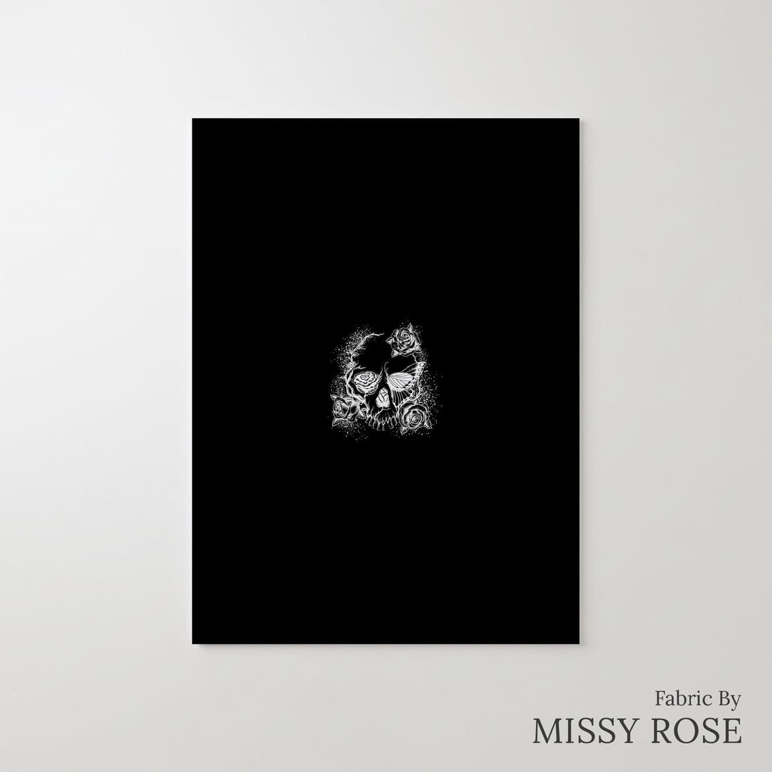 Design 622 Floral Skull Panel – printed fabric panel with centred picture, custom printed to order | Fabric by Missy Rose