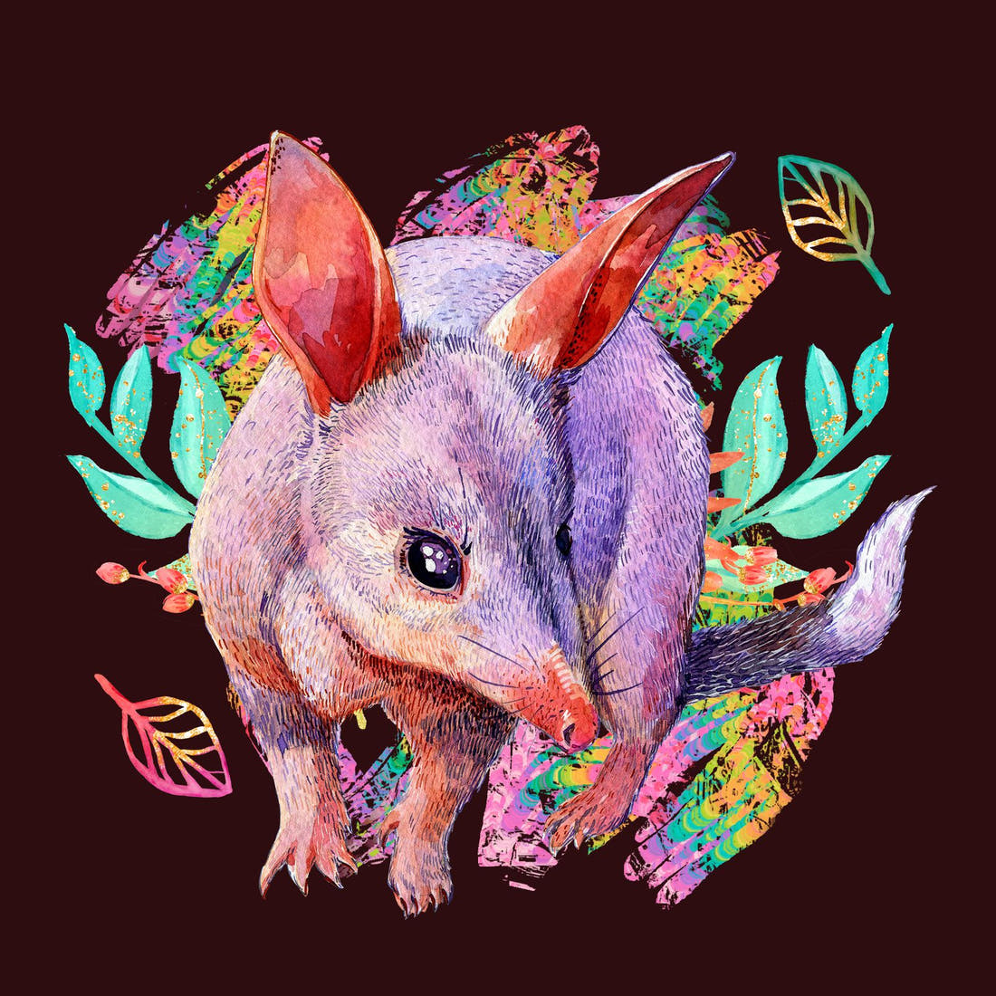 Design 626 Bandicoot Panel – full artwork close-up of the printed picture | Fabric by Missy Rose