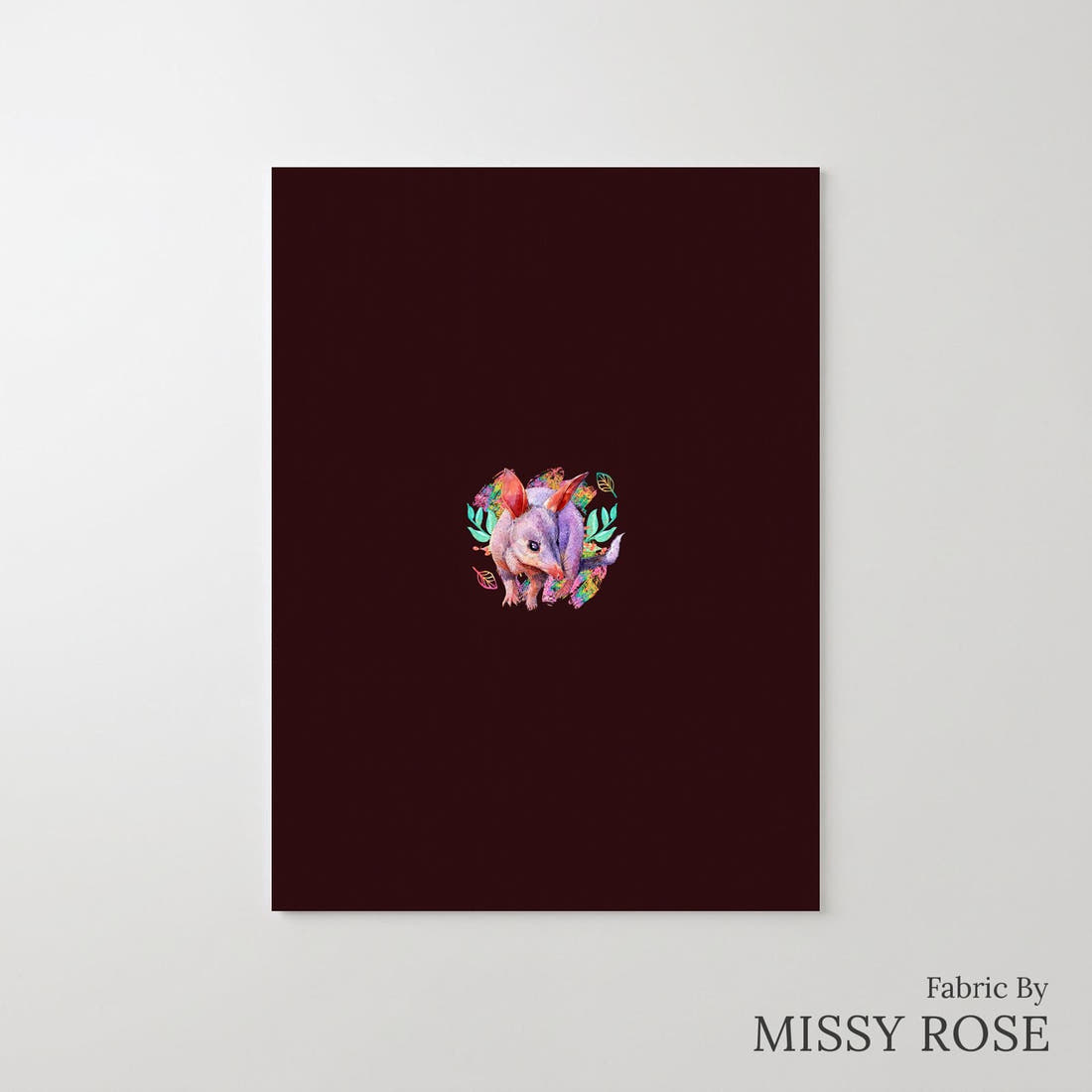 Design 626 Bandicoot Panel – printed fabric panel with centred picture, custom printed to order | Fabric by Missy Rose