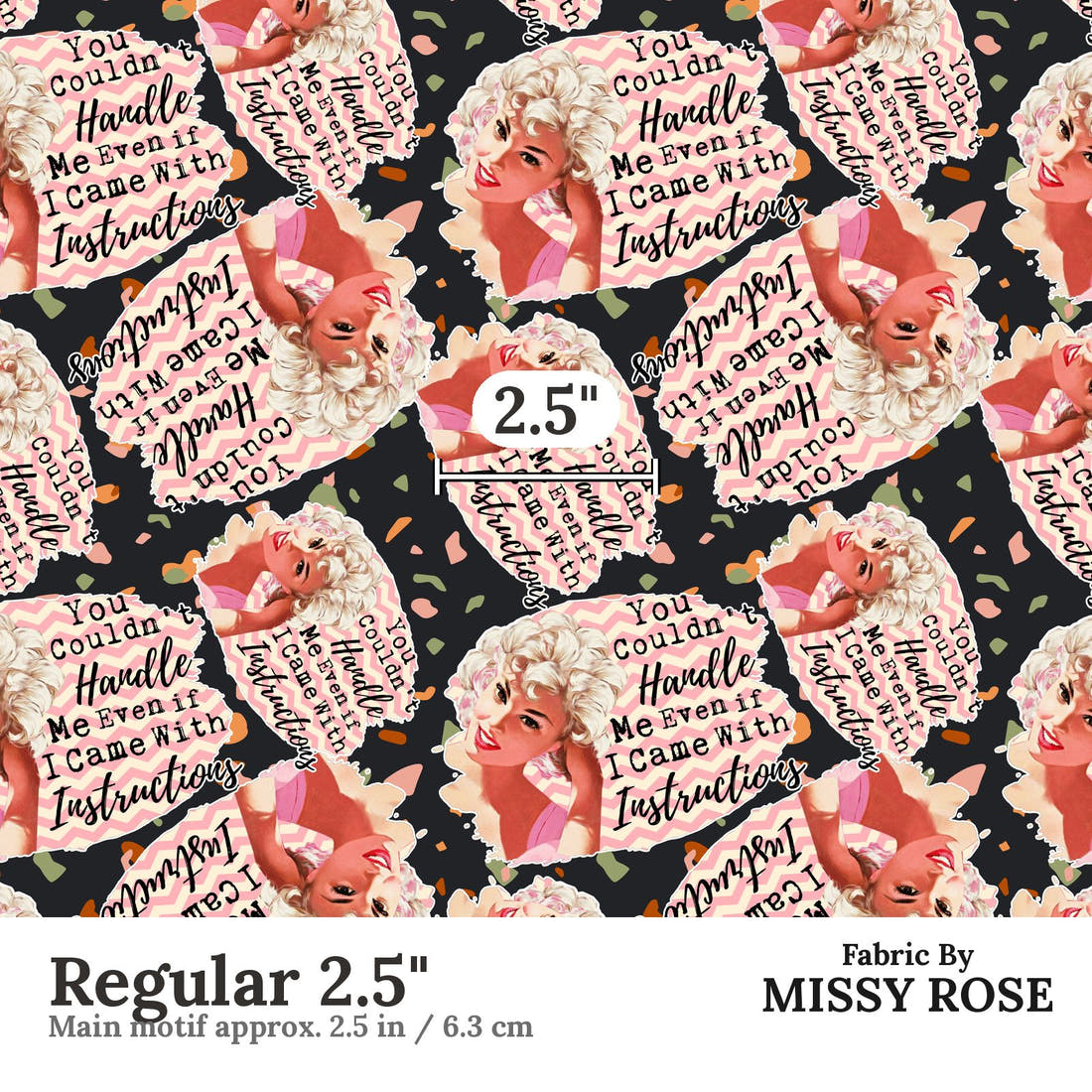 Design 627 Instructions Fabric Regular 2.5" - print scale | Fabric by Missy Rose