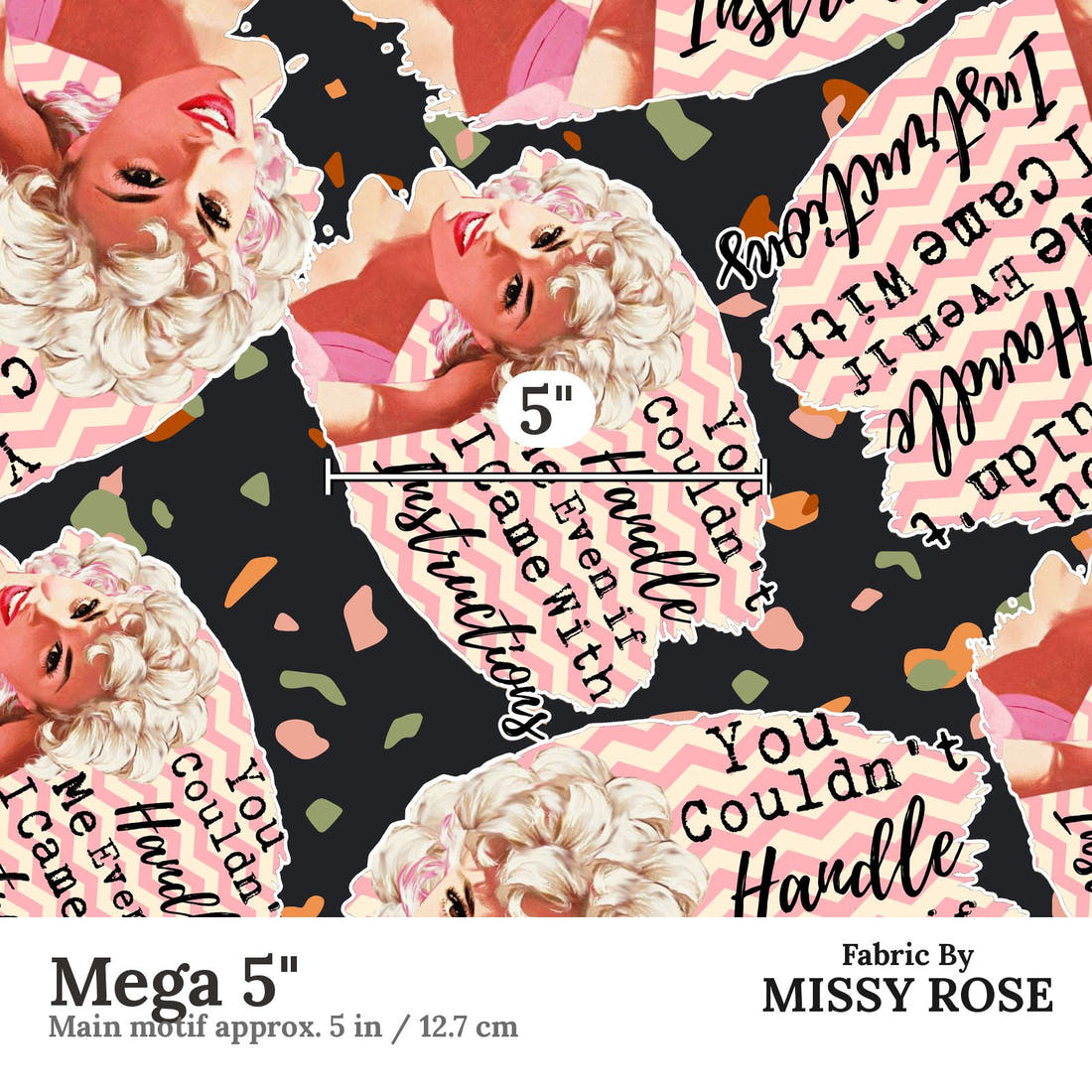 Design 627 Instructions Fabric Mega 5" - print scale | Fabric by Missy Rose