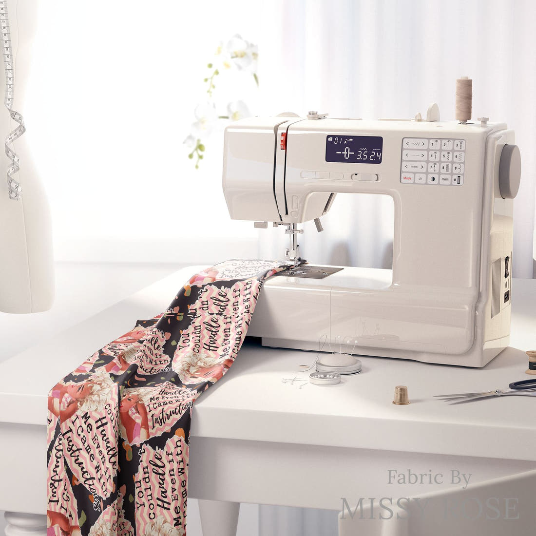 Design 627 Instructions Fabric on a sewing machine – premium fabric for sewing projects | Fabric by Missy Rose