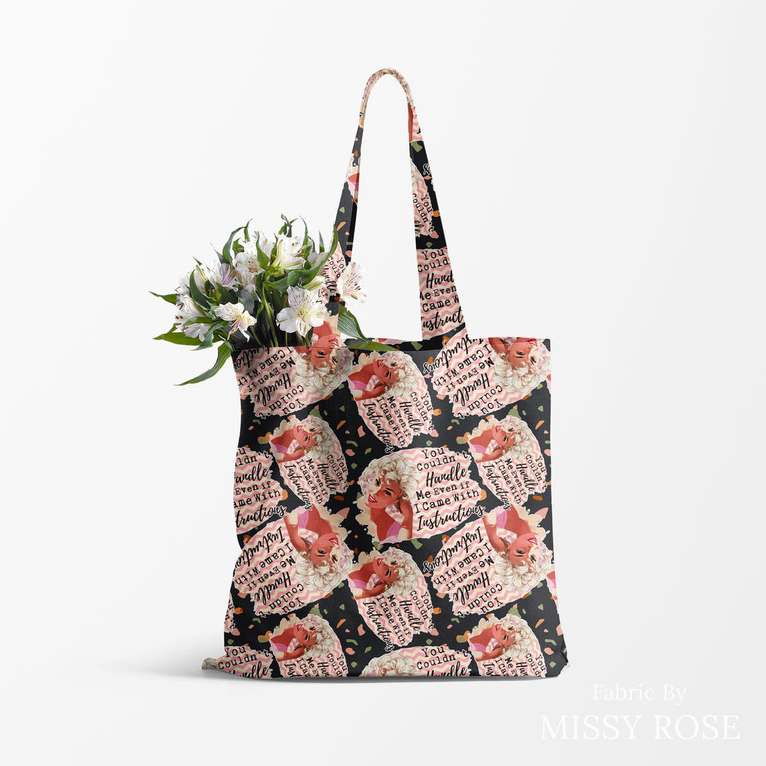 Design 627 Instructions Fabric made up as a tote bag – see how the print looks made up | Fabric by Missy Rose