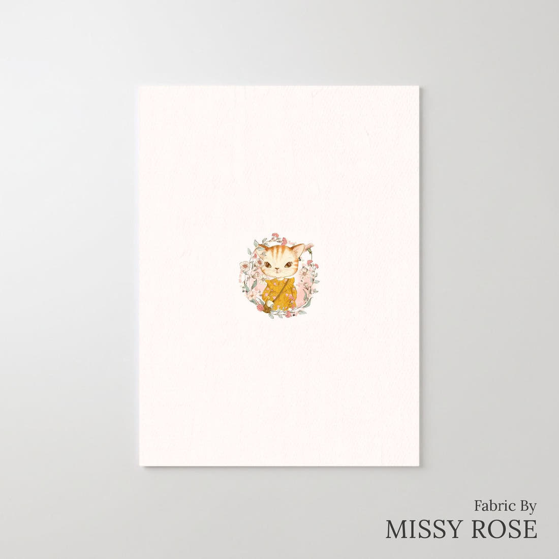 Design 628 Kitty Panel – printed fabric panel with centred picture, custom printed to order | Fabric by Missy Rose