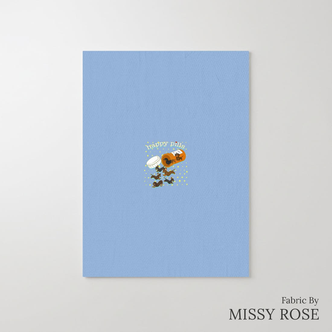 Design 63 Sausage Dog Panel – printed fabric panel with centred picture, custom printed to order | Fabric by Missy Rose